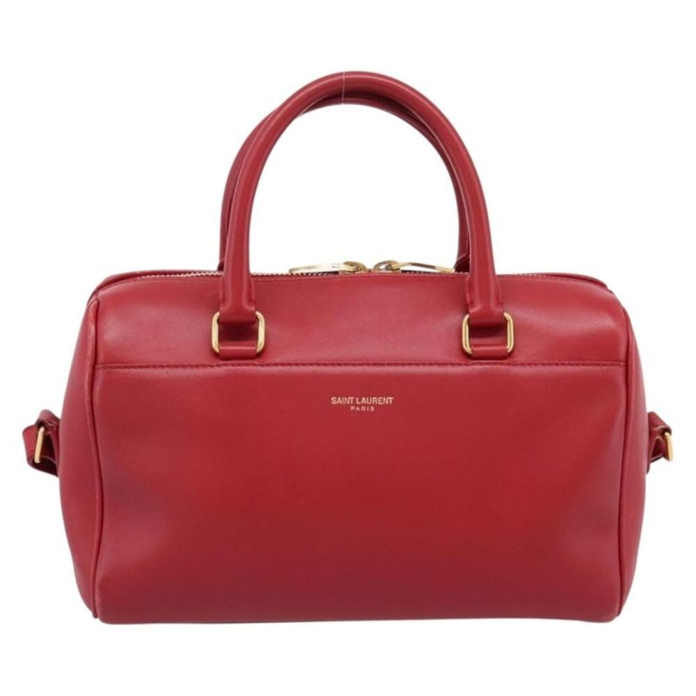Saint Laurent Classic Baby Duffle Leather Red Leather Handbag